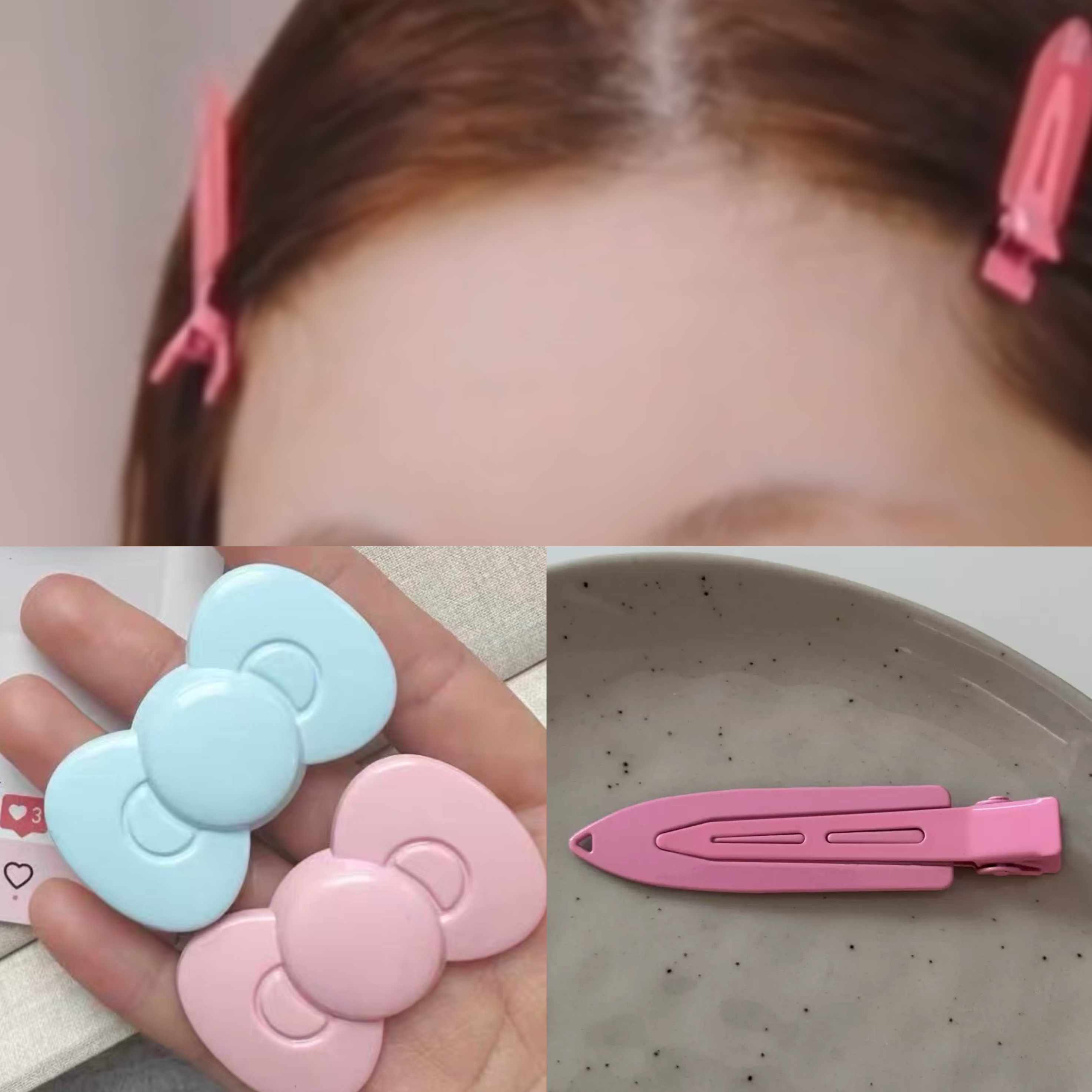 迪迪痞幼同款发夹女粉色蝴蝶结发卡美少女刘海侧边夹子洗脸头发饰