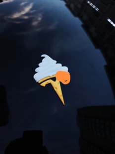 特斯拉专用冰淇淋贴 立体冰淇淋原创车标奶酪冰淇淋