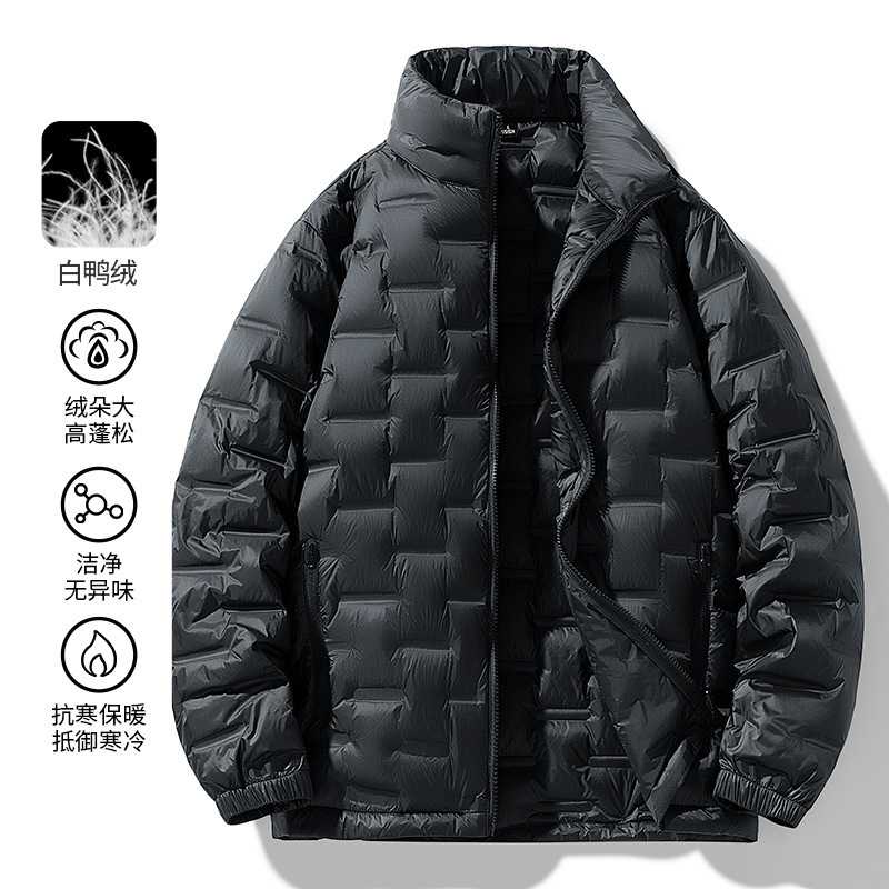 帝宇神龙男冬季纯色立领羽绒服|