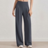 宽松显瘦直筒阔腿裤 跑步运动裤 透气吸汗 女高腰提臀健身裤 瑜伽裤