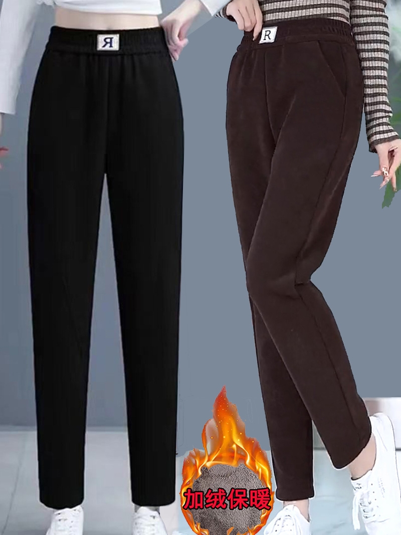 新款妈妈装春秋冬宽松保暖长裤