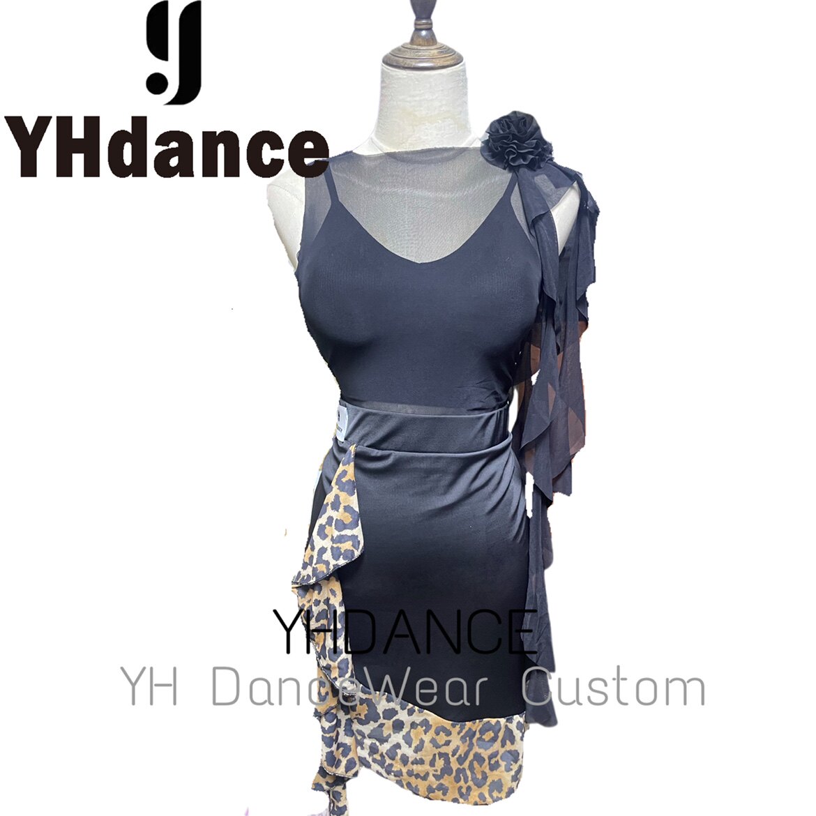 YHDANCE拉丁舞服成人百搭网纱性感显瘦上衣夏天练功服送吊带C93