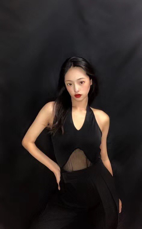 FAFA拉丁舞服上衣吊带带胸垫挂脖练功服女国标舞夏天新款网纱露背
