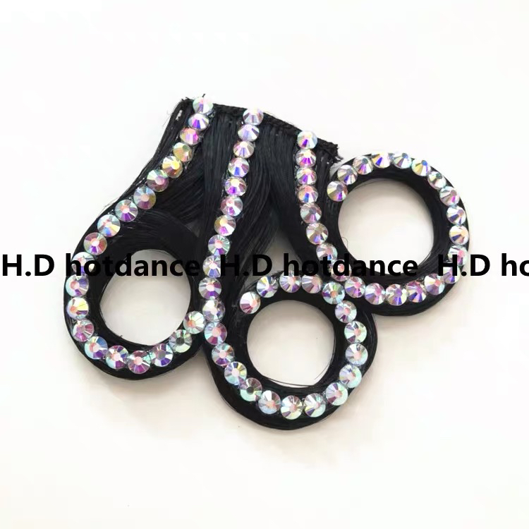 拉丁舞头饰额前复古波浪假发片国标舞刘海假发饰品摩登舞蹈配件