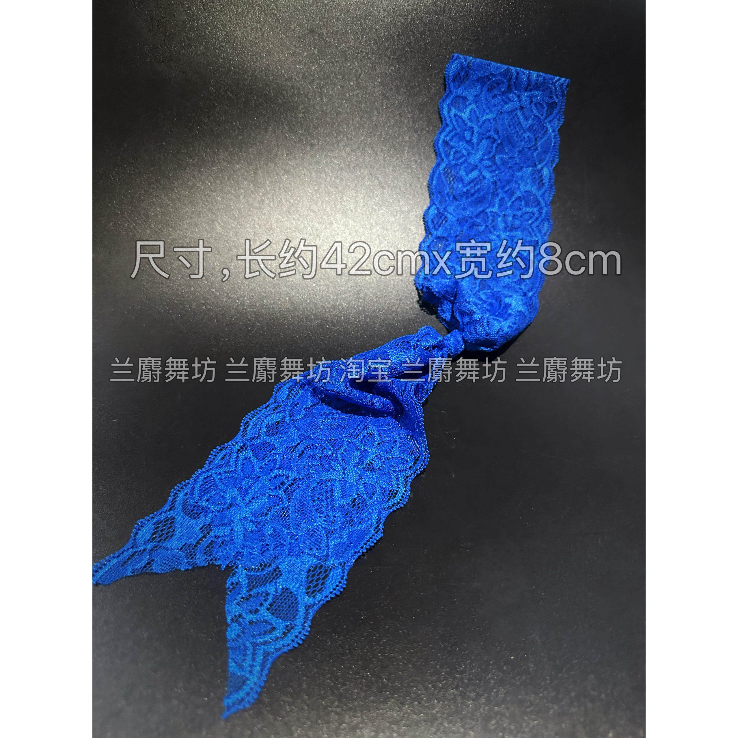 专业摩登舞拉丁舞宝蓝色蕾丝弹力发带发箍 成人儿童碎发刘海发箍