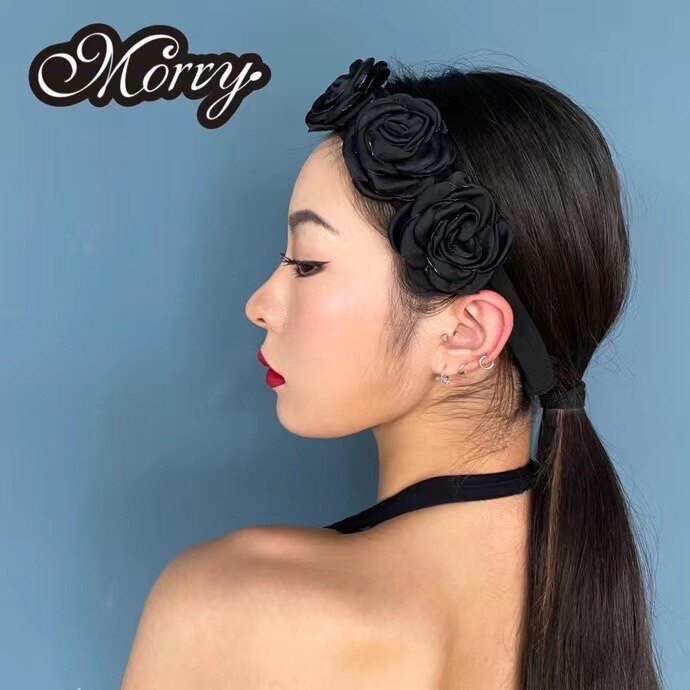 拉丁舞发饰三朵花朵发带多色女士表演艺考演出超美配饰头饰特价02
