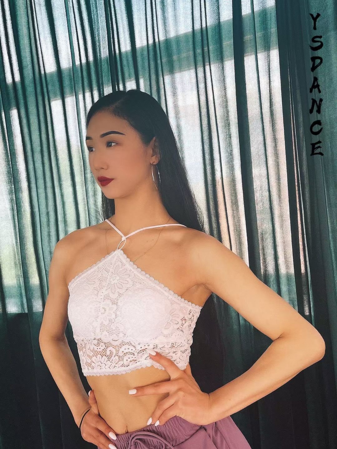 吊带连体成年新款蕾丝美背拉丁舞