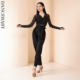 专业拉丁舞服摩登练功服裤子舞裤专用新款女长裤新款跳舞裤子教课