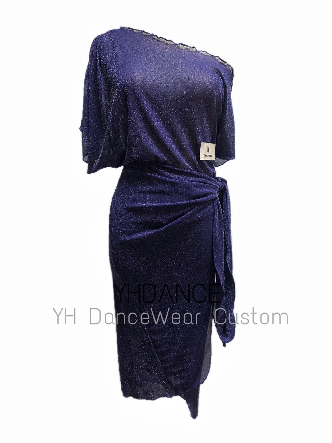 YH拉丁舞宽松蝙蝠网纱性感连身