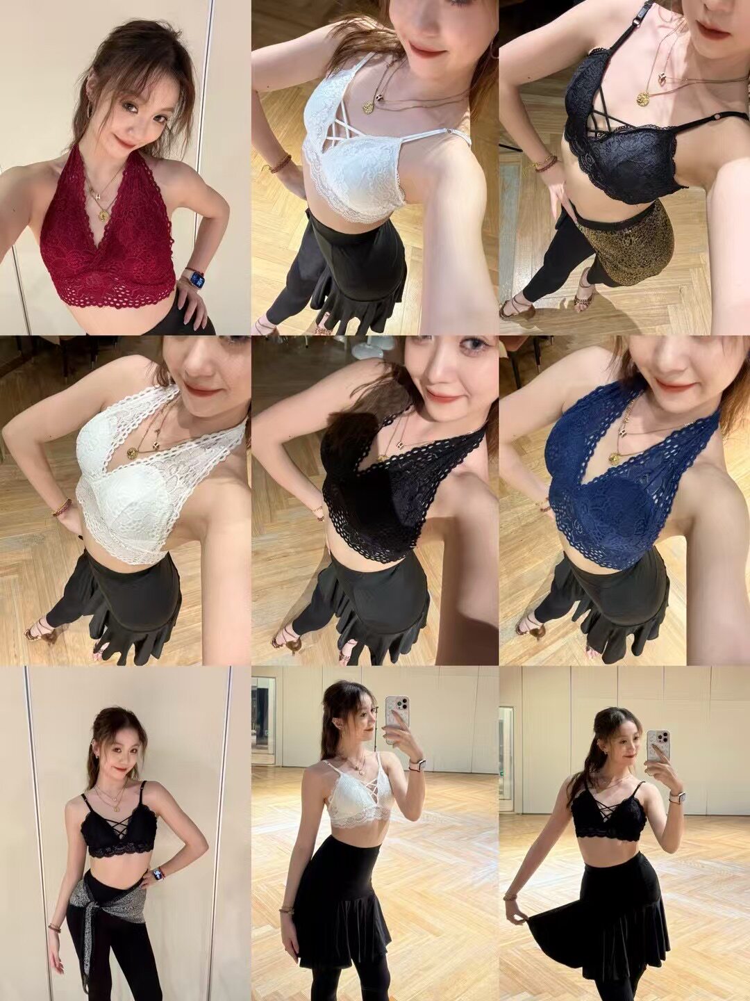 拉丁舞服冰丝蕾丝美背无痕内衣女裹胸吊带防走光抹胸女文胸夏季