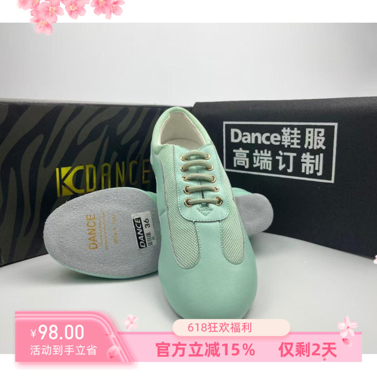 升级版新款拉丁舞教师鞋薄荷绿室内软底带跟成人女代课练功鞋特价