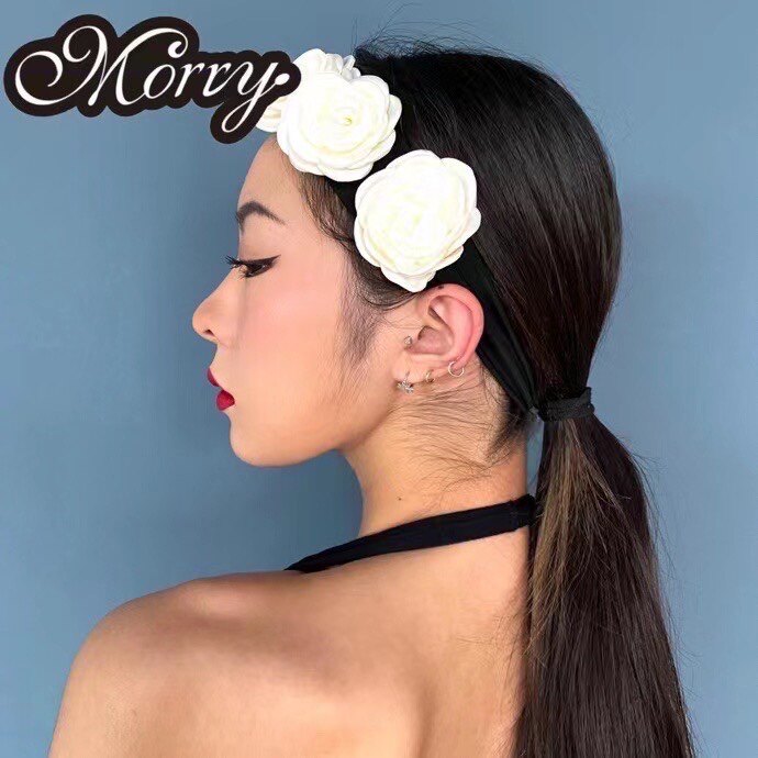 拉丁舞发饰三朵花朵发带多色女士表演艺考演出超美配饰头饰特价02