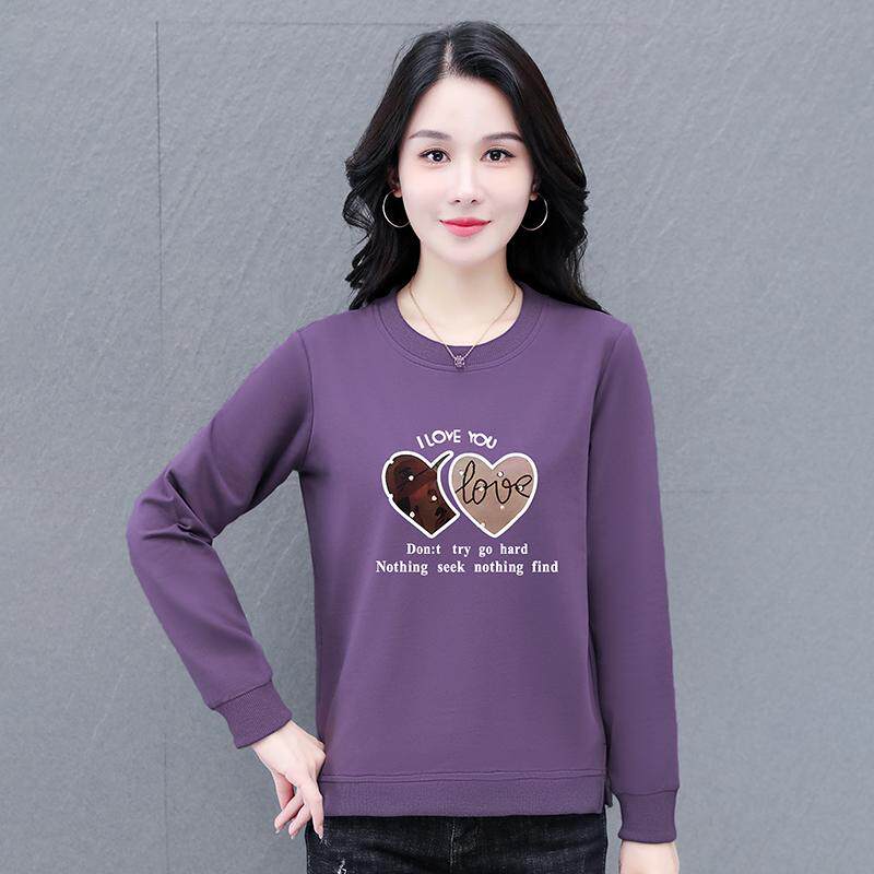 圆领卫衣女款春秋2026新款秋季薄款中年妈妈洋气休闲短款长袖上衣