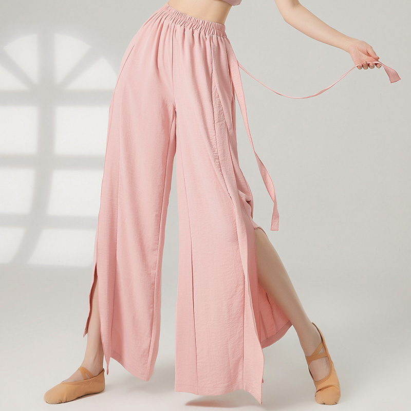 古典舞开叉长裤中国舞裙裤学生练功裤演出服女飘逸现代舞阔腿裤子