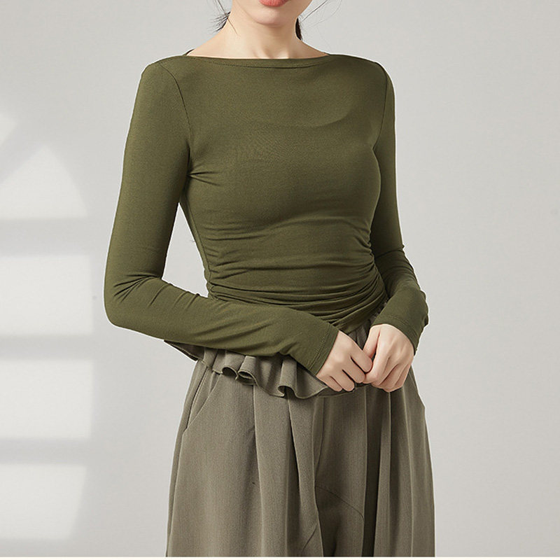 现代古典舞练功服女一字肩长袖修身上衣显瘦莫代尔舞蹈形体服成人,运动/瑜伽/健身/球迷用品,现代舞服装,淘宝优惠券,粉丝福利购,淘宝优惠卷