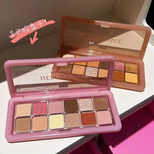 HERORANGE12色眼影盘 哑光细闪高光自然修容提亮大地色眼影综合盘