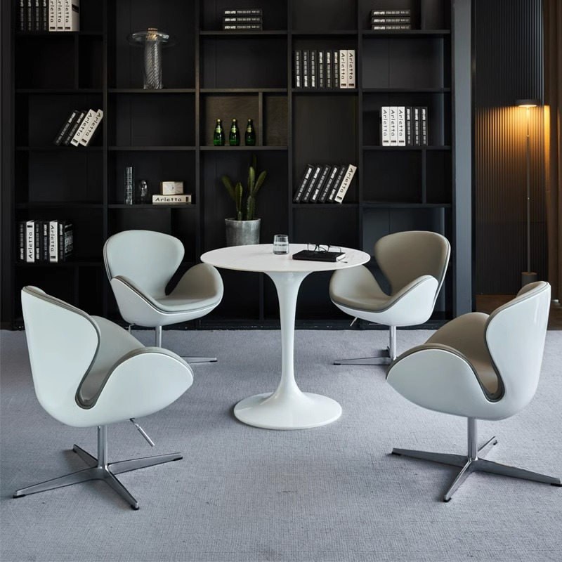 洽谈接待桌椅组合售楼部4S店休息区会客个性创意天鹅椅咖啡厅桌椅