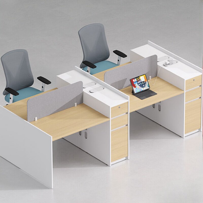 办公室办公桌组合简约现代职员工位电脑桌2/4人屏风隔断柜组合桌