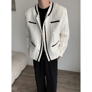 小香风青少年外套男秋季复古小众夹克情侣休闲上衣A307-5520-P115图片