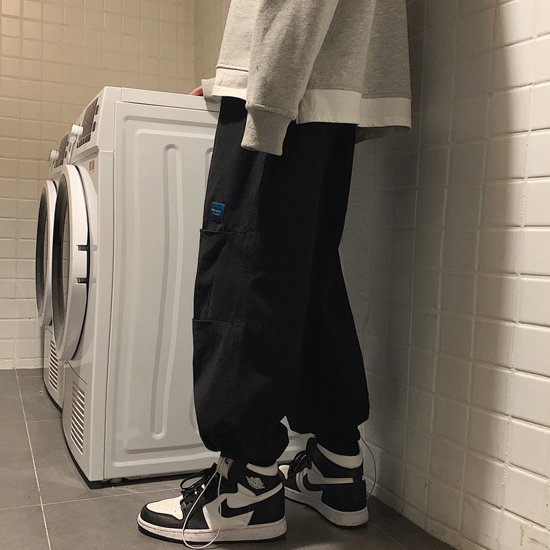 春季男士宽松抽绳束脚运动裤潮流工装百搭哈伦裤XZ404-2-Q002,男装休闲裤,星座409(原A307）