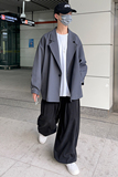韩国宽松休闲小众黑oversize灰色西装春秋外套XZ404-2-XF06-p90，男装西服，星座409(原A307）