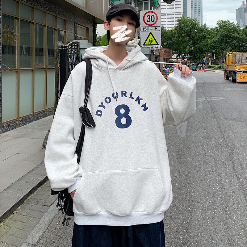 连帽原创潮牌原宿印花宽松套头男生纯色卫衣404-2-wy95,男装卫衣,星座409(原A307）