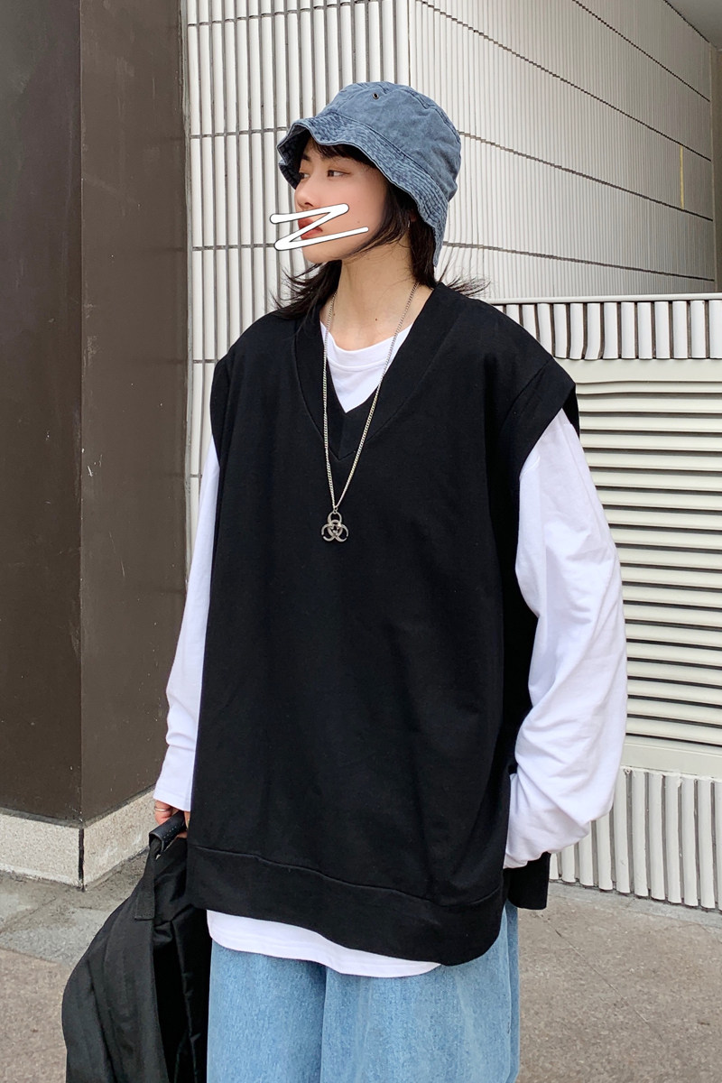 2021背心男女外穿假两件马甲休闲宽松上衣两件套XZ404-2-MJ02,男装背心/马甲,星座409(原A307）