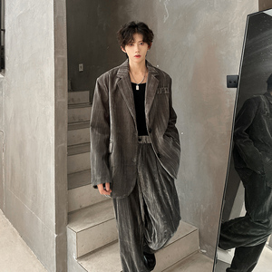 2025年新款高级感丝绒休闲西装套装外套西服套装 409-XZ06-P235图片