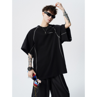 夏季 2601 短袖 XZ409 P38 t恤男女宽松重磅印花oversize上衣 美式