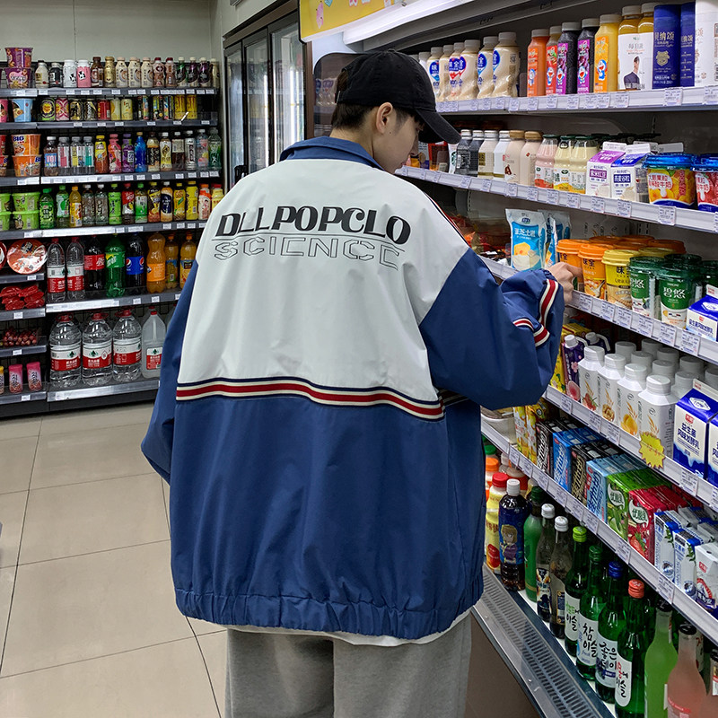 外套男春季宽松拼色ins工装夹克港风棒球服xz404-2-J06,男装夹克,星座409(原A307）