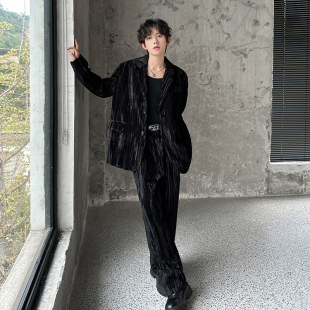 高级感丝绒休闲西装 XZ06 套装 409 P235 外套西服套装 2025年新款