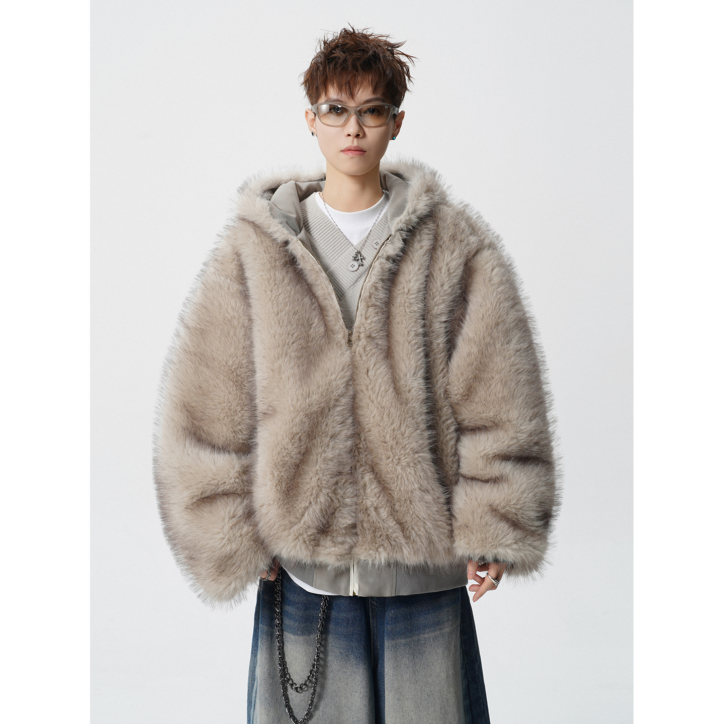 双面穿座山雕棉衣飞行夹克加厚保暖宽松连帽外套409-J231-P168，男装夹克，星座409(原A307）