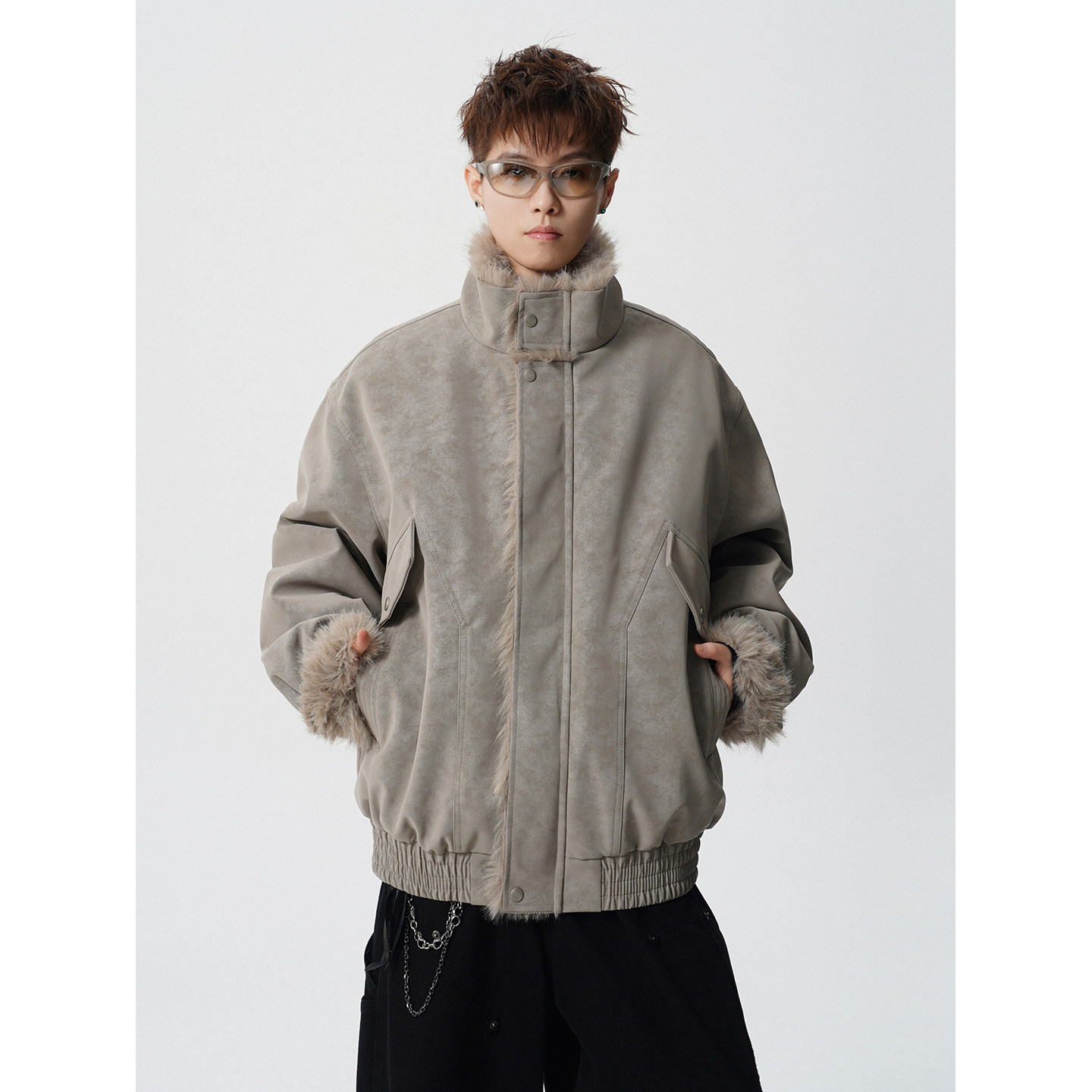 冬季座山雕夹棉棉服款麂皮夹克加厚外套男加绒棉衣409-J229-P128，男装夹克，星座409(原A307）