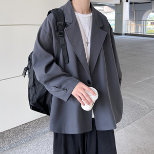 韩国宽松休闲小众黑oversize灰色西装春秋外套XZ404-2-XF06-p90图片