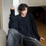 美式复古毛绒针织衫男女秋冬新款宽松慵懒风小众上衣409-M09-P90，男装针织衫/毛衣，星座409(原A307）