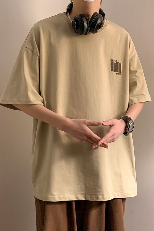 2023夏小众韩版宽松T恤简约日系纯港风休闲上衣A307-TX09-P30,男装T恤,星座409(原A307）