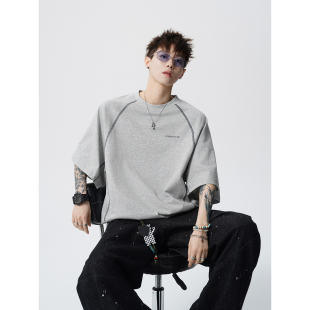 夏季 2601 短袖 XZ409 P38 t恤男女宽松重磅印花oversize上衣 美式