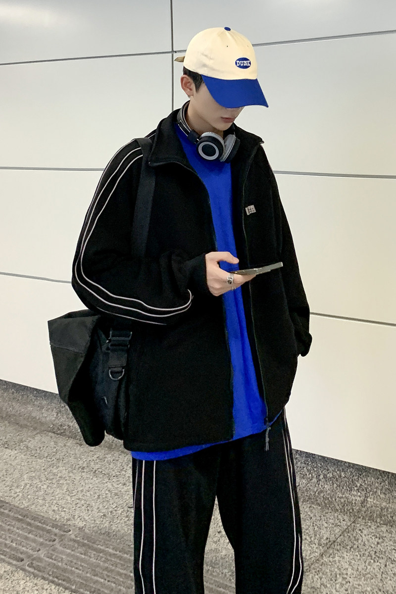 运动套装男休闲时尚2021新款黑色百搭炸街两件套404-2-TZ22,男装休闲套装,星座409(原A307）