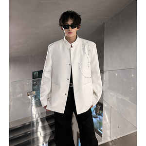 高级感立领风西装外套男秋季休闲新中式钉珠西服409-5621-P118图片