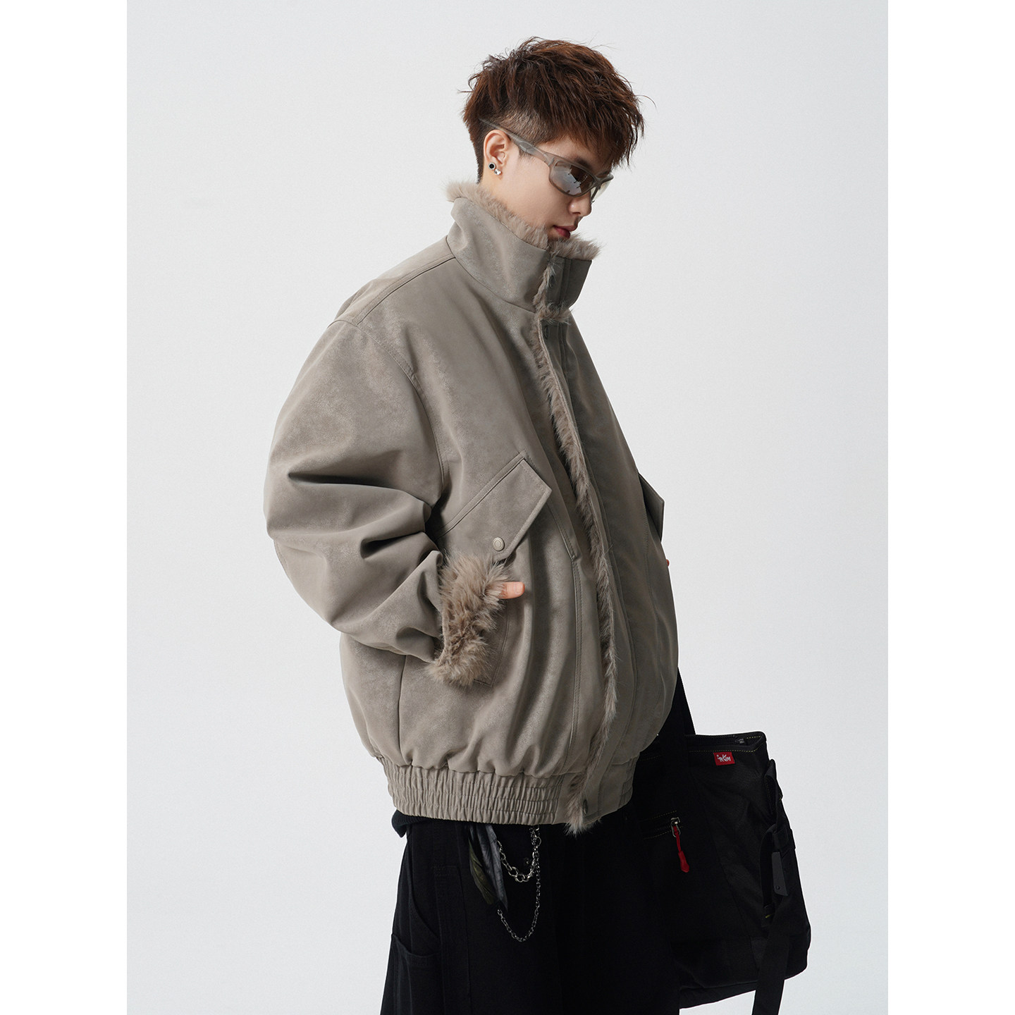 冬季座山雕夹棉棉服款麂皮夹克加厚外套男加绒棉衣409-J229-P128,男装夹克,星座409(原A307）