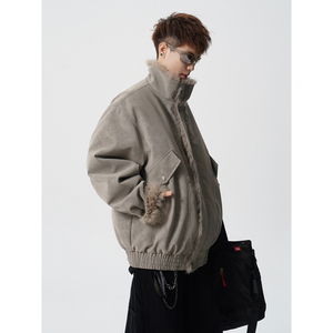 冬季座山雕夹棉棉服款麂皮夹克加厚外套男加绒棉衣 409-J229-P128图片