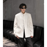 高级感立领风西装外套男秋季休闲新中式钉珠西服409-5621-P118，男装西服套装，星座409(原A307）