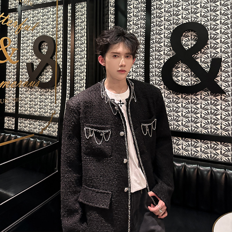 重工手工编织金属别针设计人间小香风外套409-5601-P128,女装短外套,星座409(原A307）