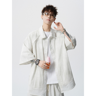 两件套男夏季 休闲短裤 高级感轻奢套装 XZ409 P75 翻领短袖 TZ06 衬衫