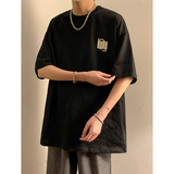 2023夏季新款字母刺绣圆领宽松短袖T恤百搭上衣男A307-TX09-P30，男装T恤，星座409(原A307）