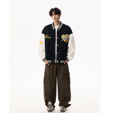潮牌字母棒球服外套男女秋冬复古宽松潮流情侣夹克409-J201-P88，男装夹克，星座409(原A307）