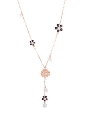 波西米亚风雕花精油扩香石锁骨链