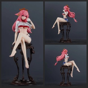 游戏周边 GK 八重神子 坐姿 椅子 二次元美少女 模型摆件盒装手办