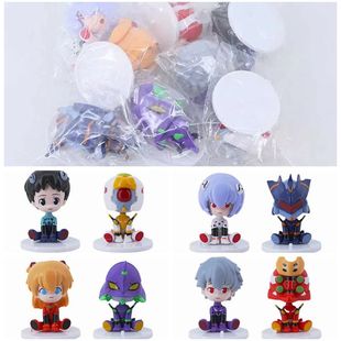 EVA Q版8款坐姿明日香绫波丽碇真嗣渚薰桌面公仔模型摆件袋装手办