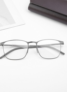 德国Berlin无螺丝纯钛超轻眼镜框veit设计师镜架大脸近视眼镜舒适